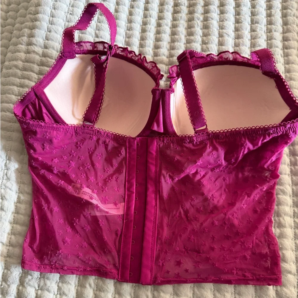 Victoria's Secret Fuchsia Star-Patterned Bra